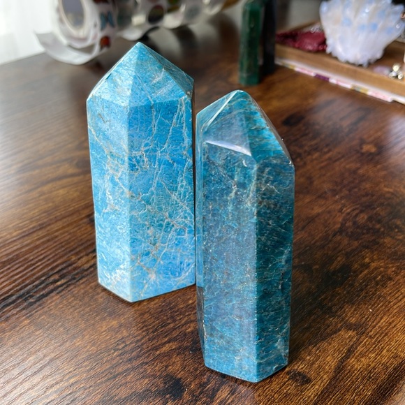 Large ✨Charged✨ Blue Apatite gemstone towers - Picture 4 of 11